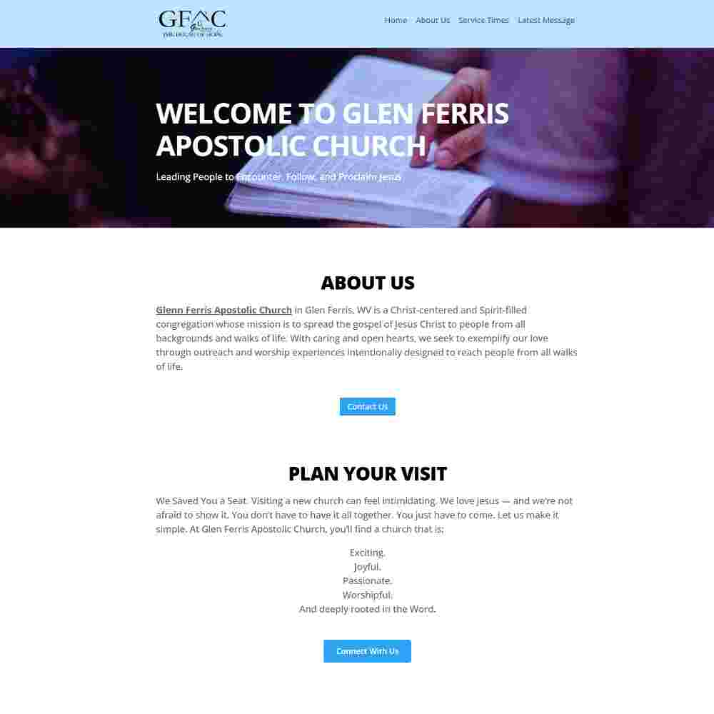 Custom Apostolic church website design